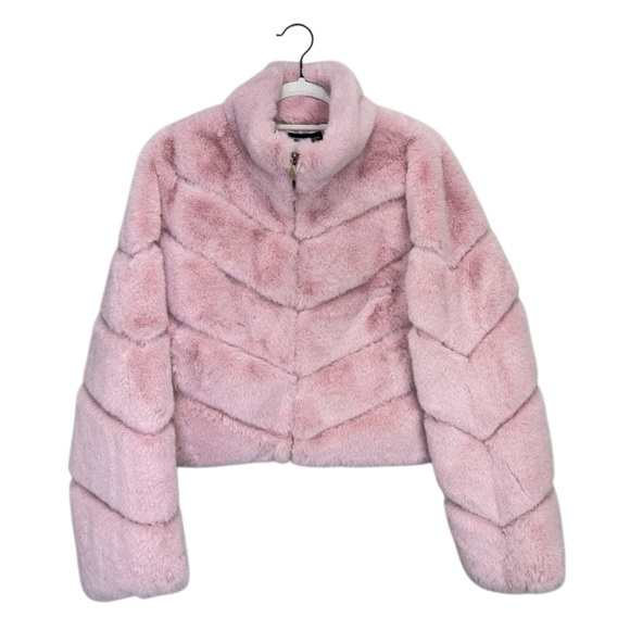 NEW Generation Love Brianna Faux Fur Jacket Ballet Slipper Pink Size Medium - Picture 6 of 11